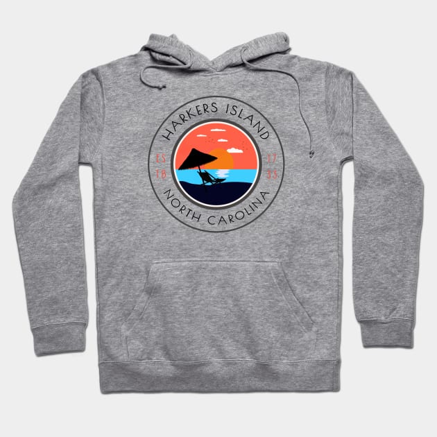 Harkers Island, NC Beachgoing Summertime Relaxation Hoodie by Contentarama